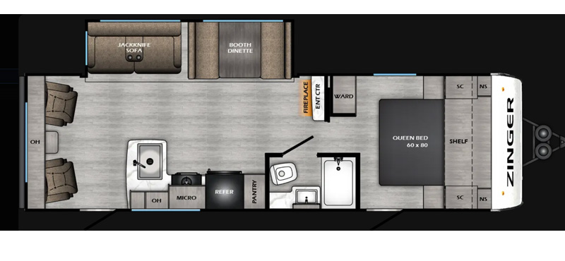 2026 ZINGER 260RL #0363-floorplan 2026 ZINGER 260RL #0363-floorplan