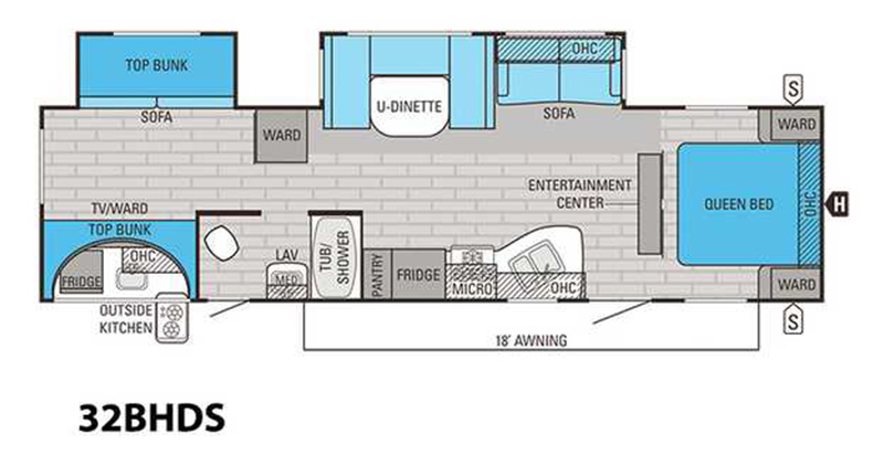 2016 JAYCO JAY FLIGHT 32BHDS-floorplan 2016 JAYCO JAY FLIGHT 32BHDS-floorplan