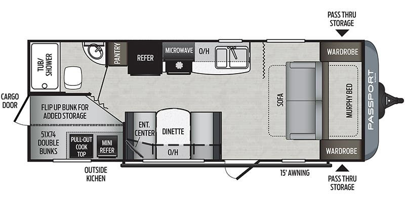 USED 2017 KEYSTONE PASSPORT 239ML flooorplan USED 2017 KEYSTONE PASSPORT 239ML floorplan