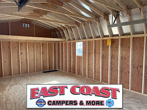 Shed with loft interior