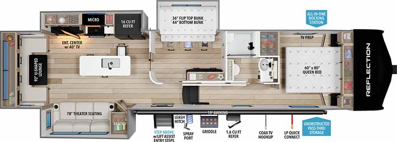 USED 2023 GRAND DESIGN REFLECTION 324MBS-floorplan
