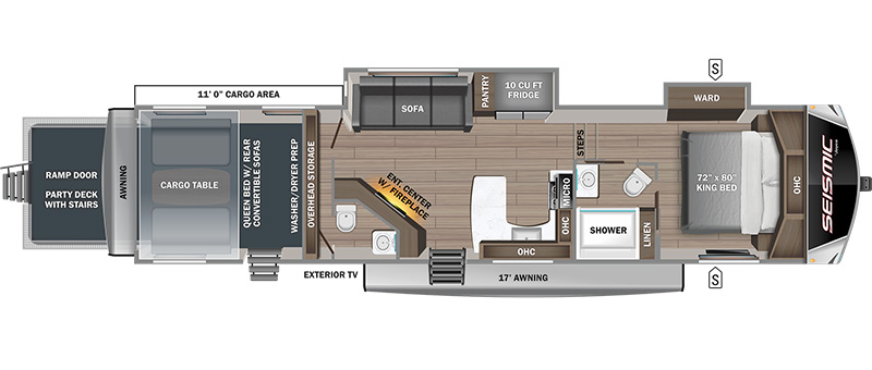 2023 JAYCO SEISMIC TOY HAULER 359-floorplan