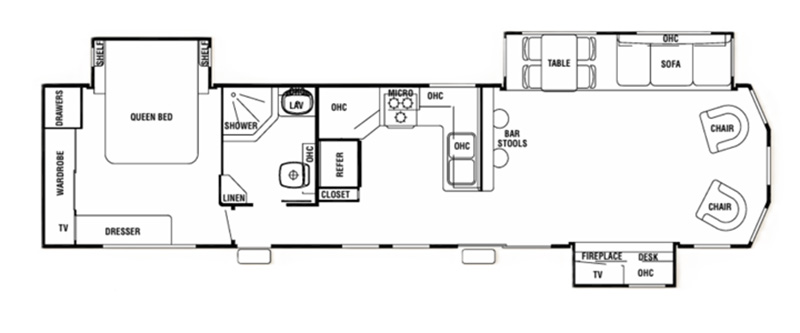 USED 2010 CEDAR CREEK DESTINATION 40CFL-floorplan